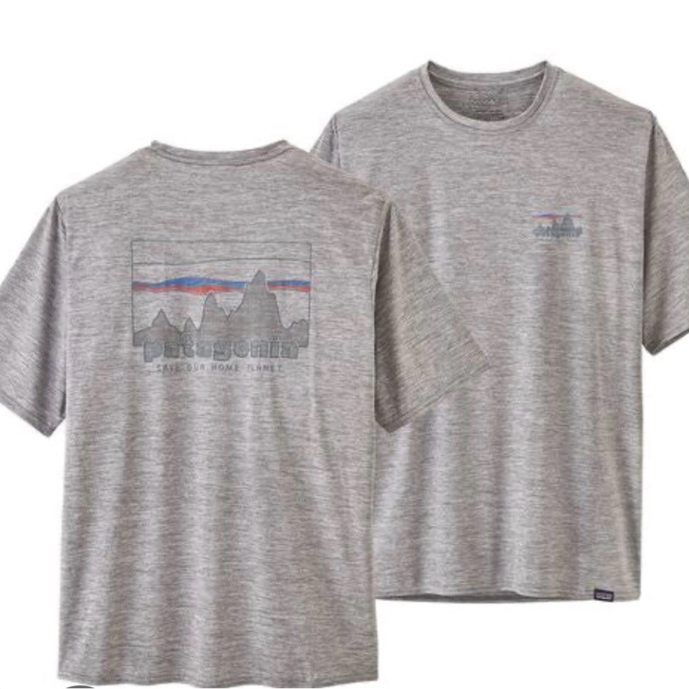 Patagonia Capilene Cool Daily Graphic Gray Short Sleeve Tee Medium